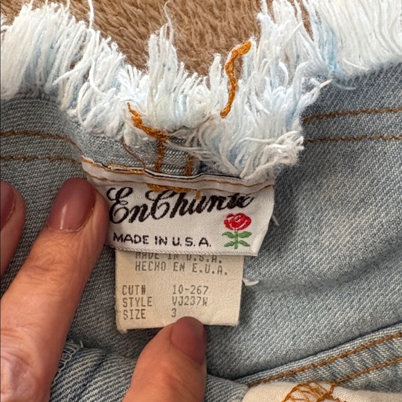 Vintage Eden Chumke Ruffle Denim Shorts Y2K Cottagecore Made USA - Picture 4 of 5